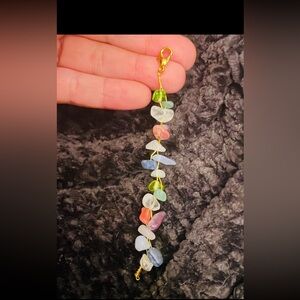 Multicolor Gemstone Beaded Keychain